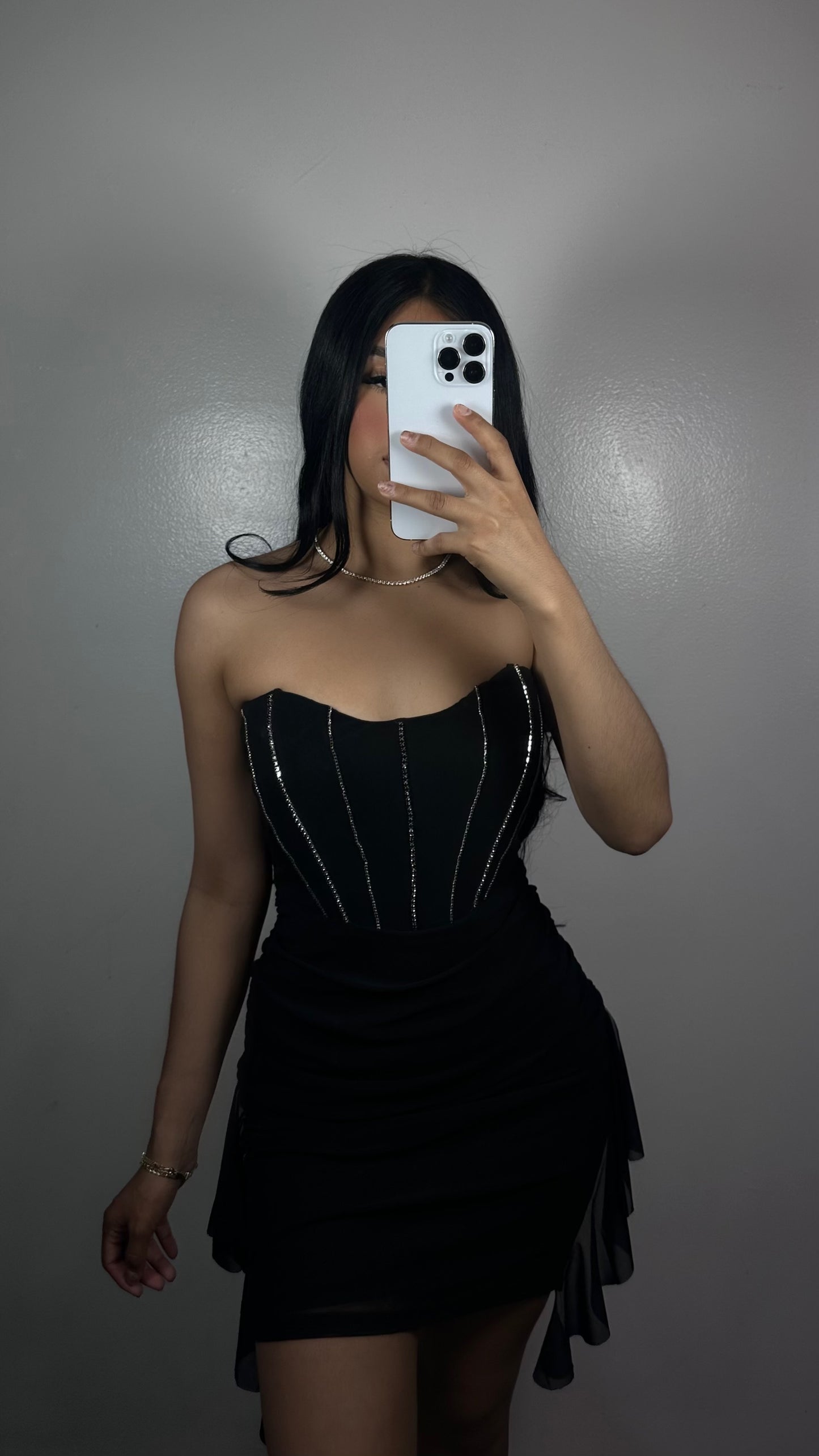 Blinged corset mini dress