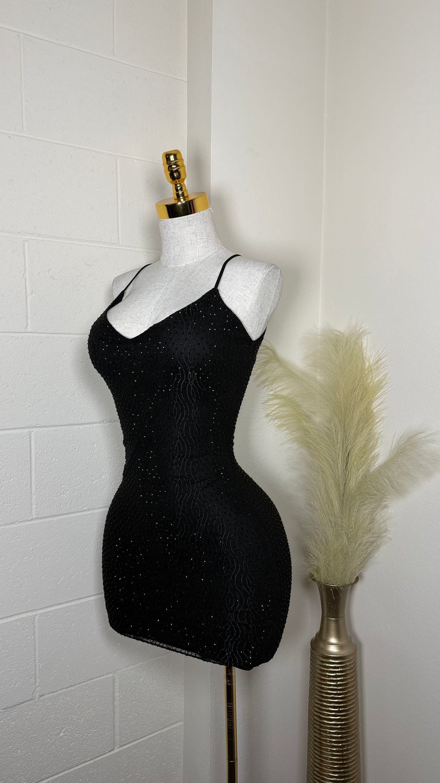 Black rhinestone dress