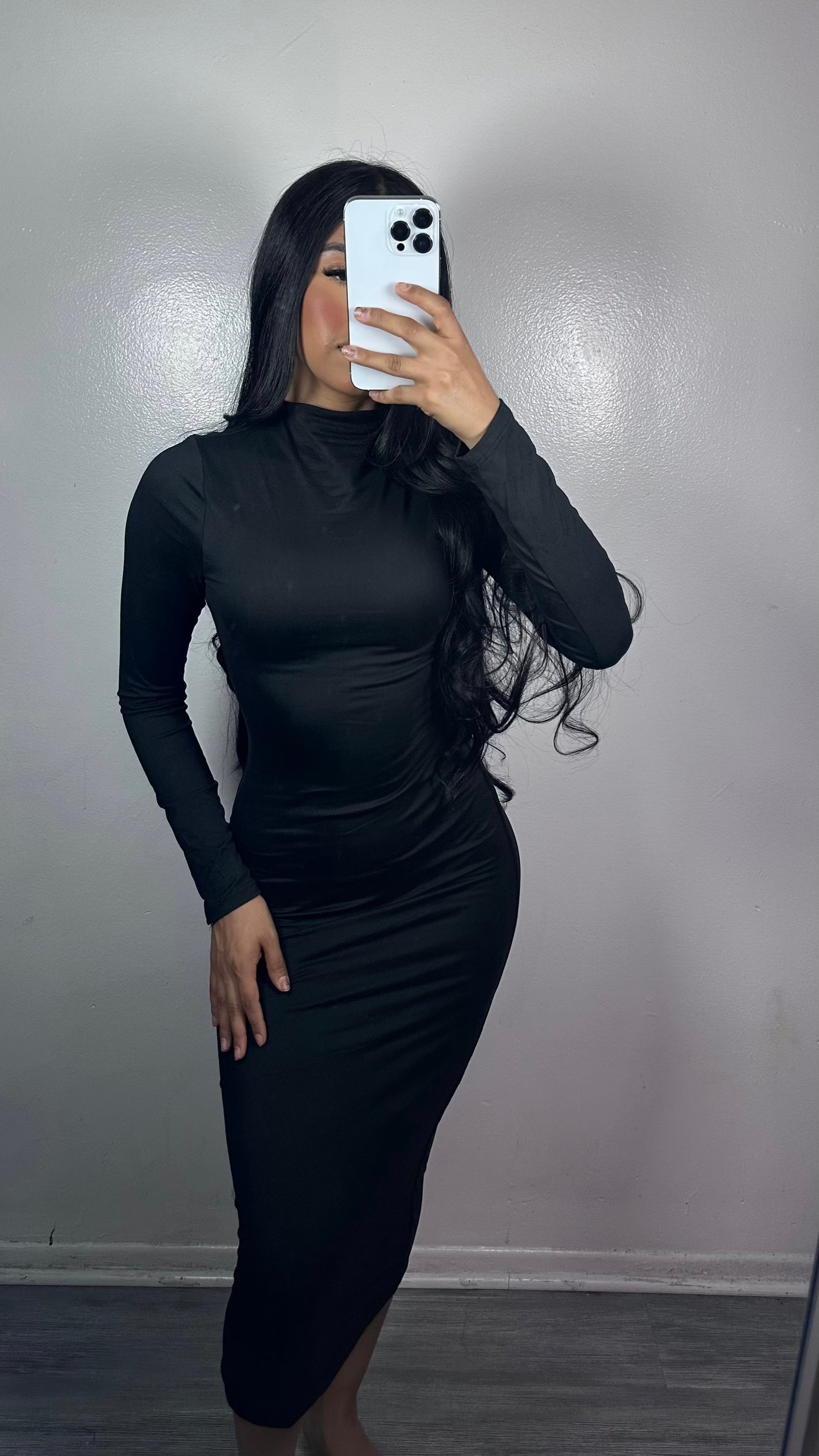 Double layered long sleeve dress