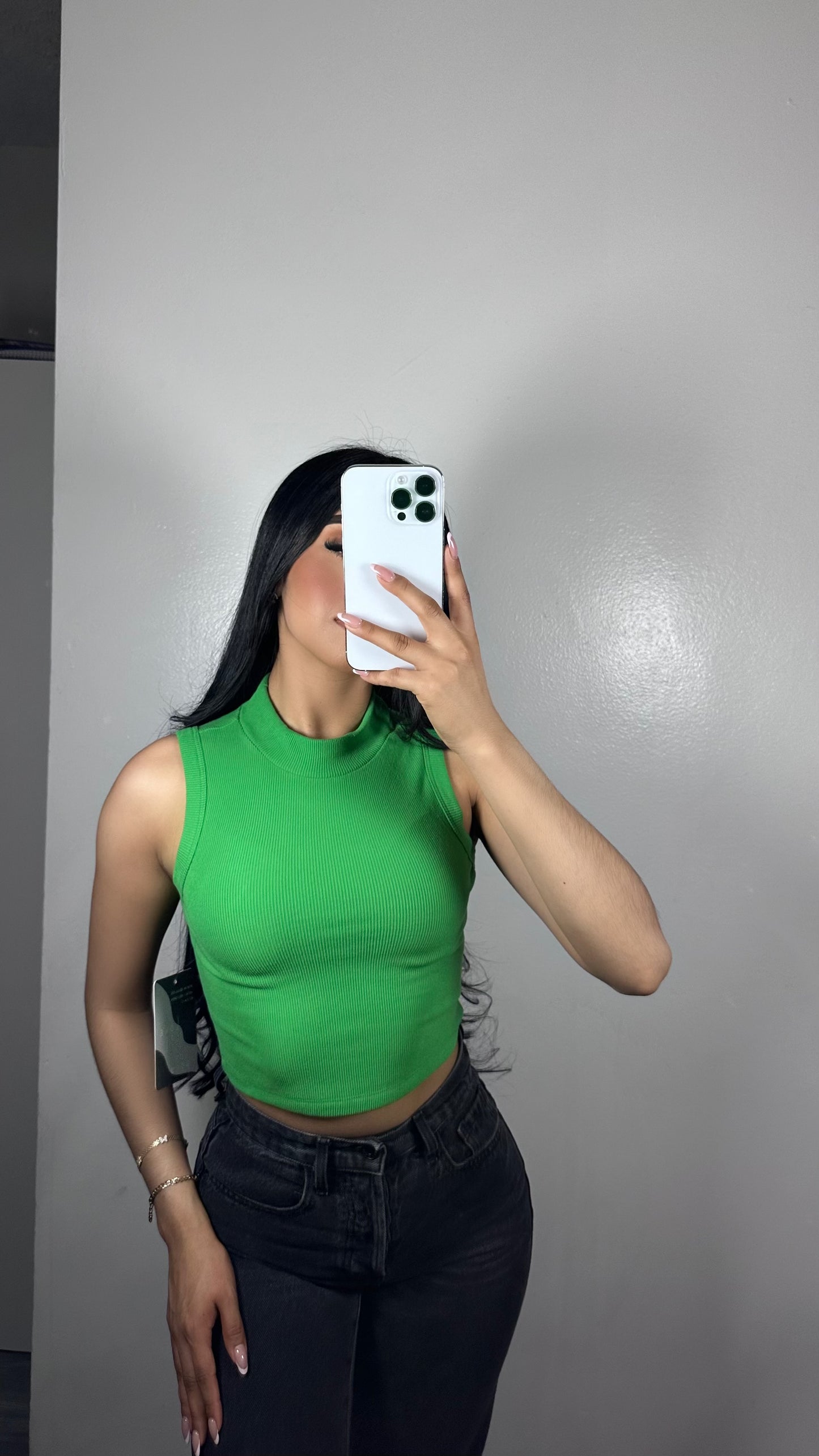 Green halter top