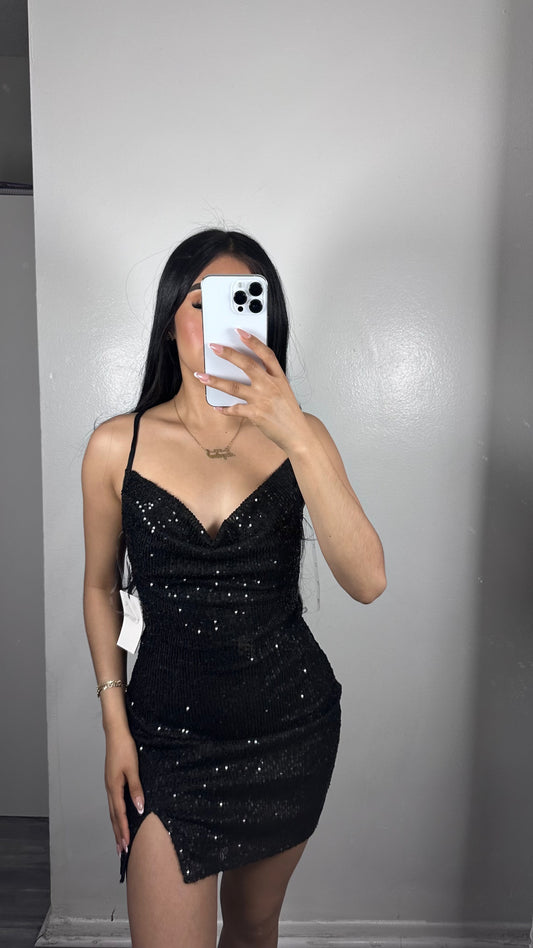 Black sequins dress