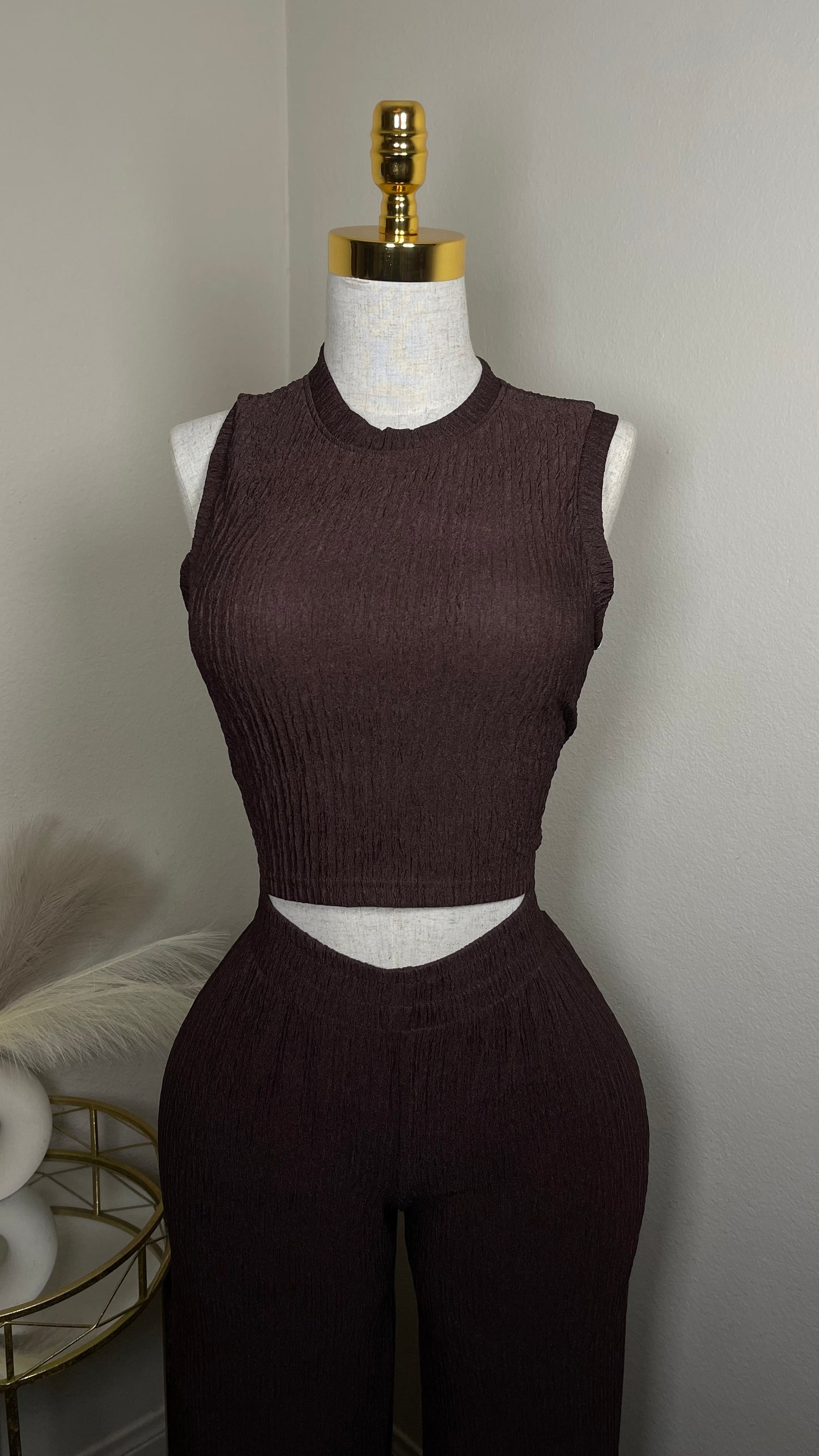 Brown halter top set