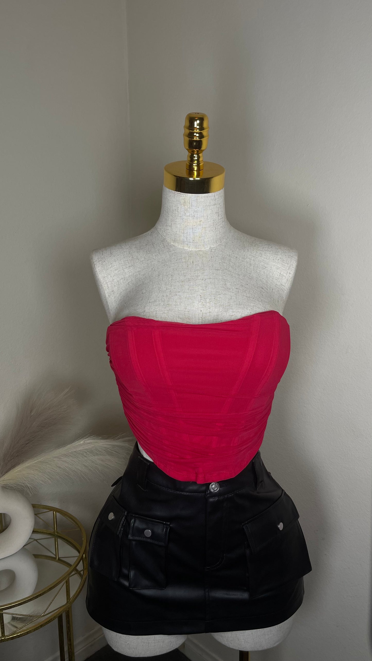 Red corset top