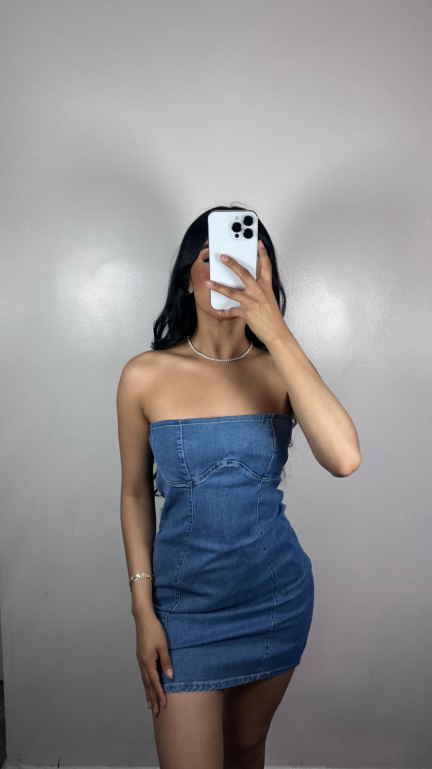 Blue denim dress