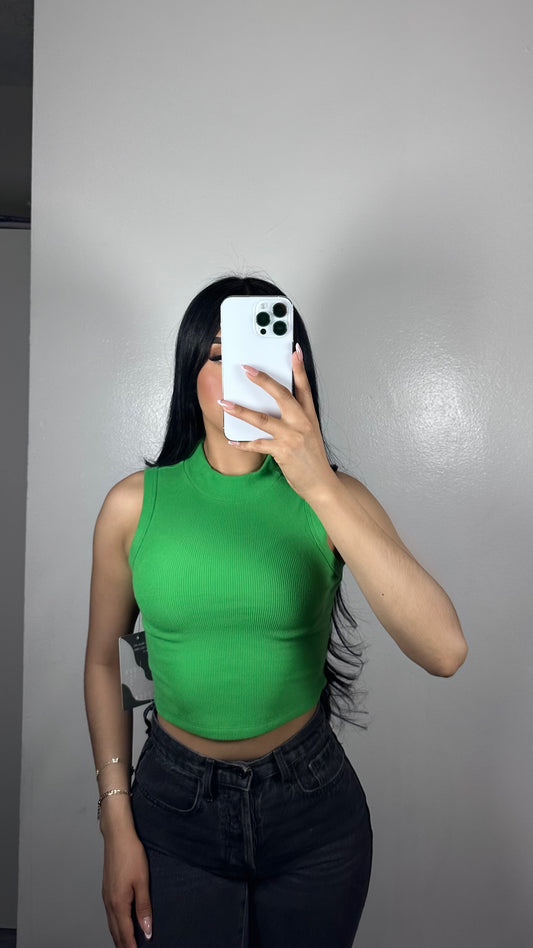 Green halter top