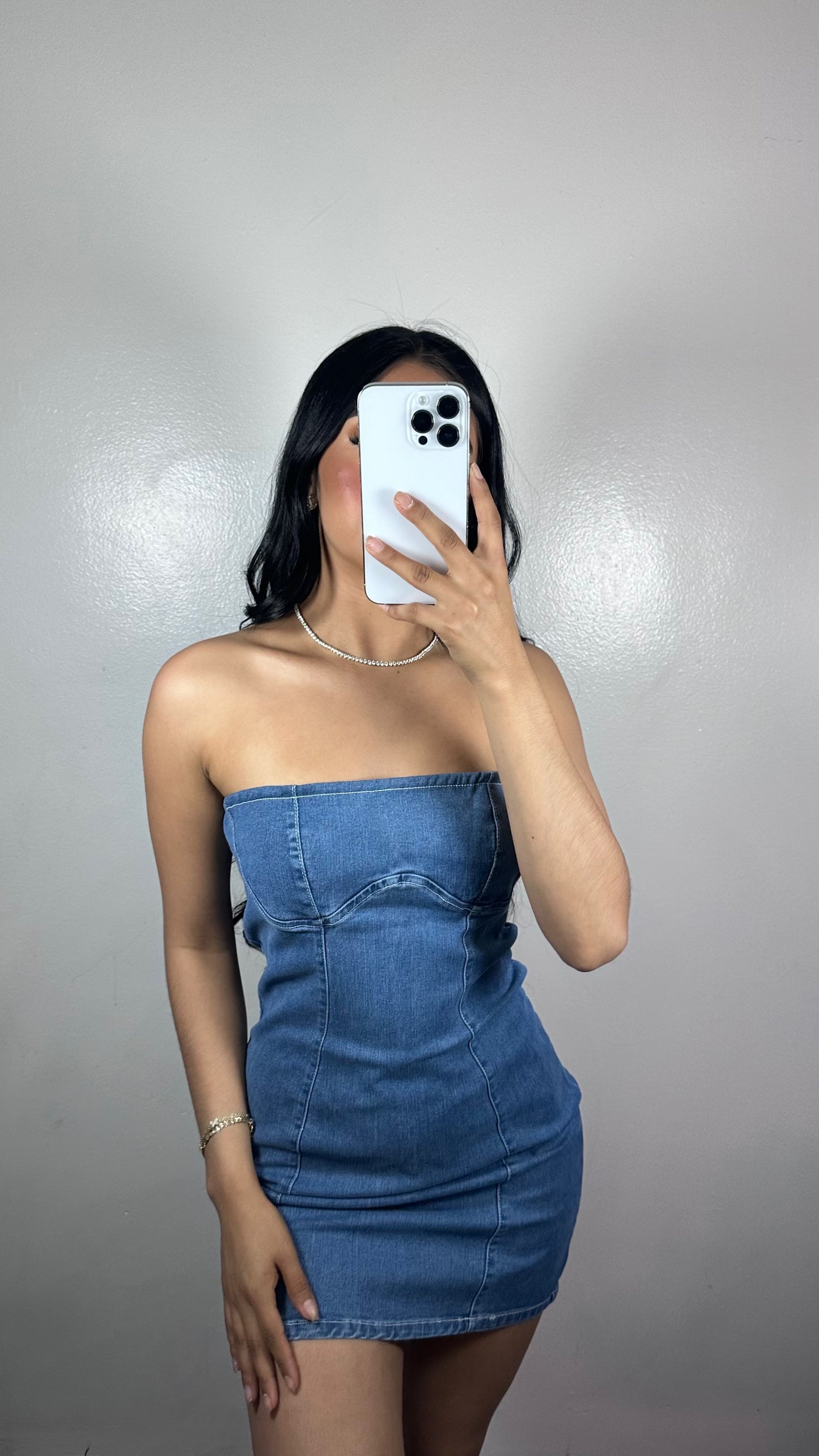 Blue denim dress