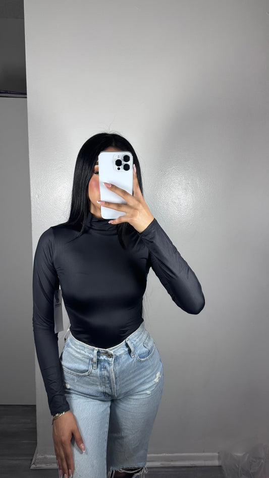 Black long sleeve body suit