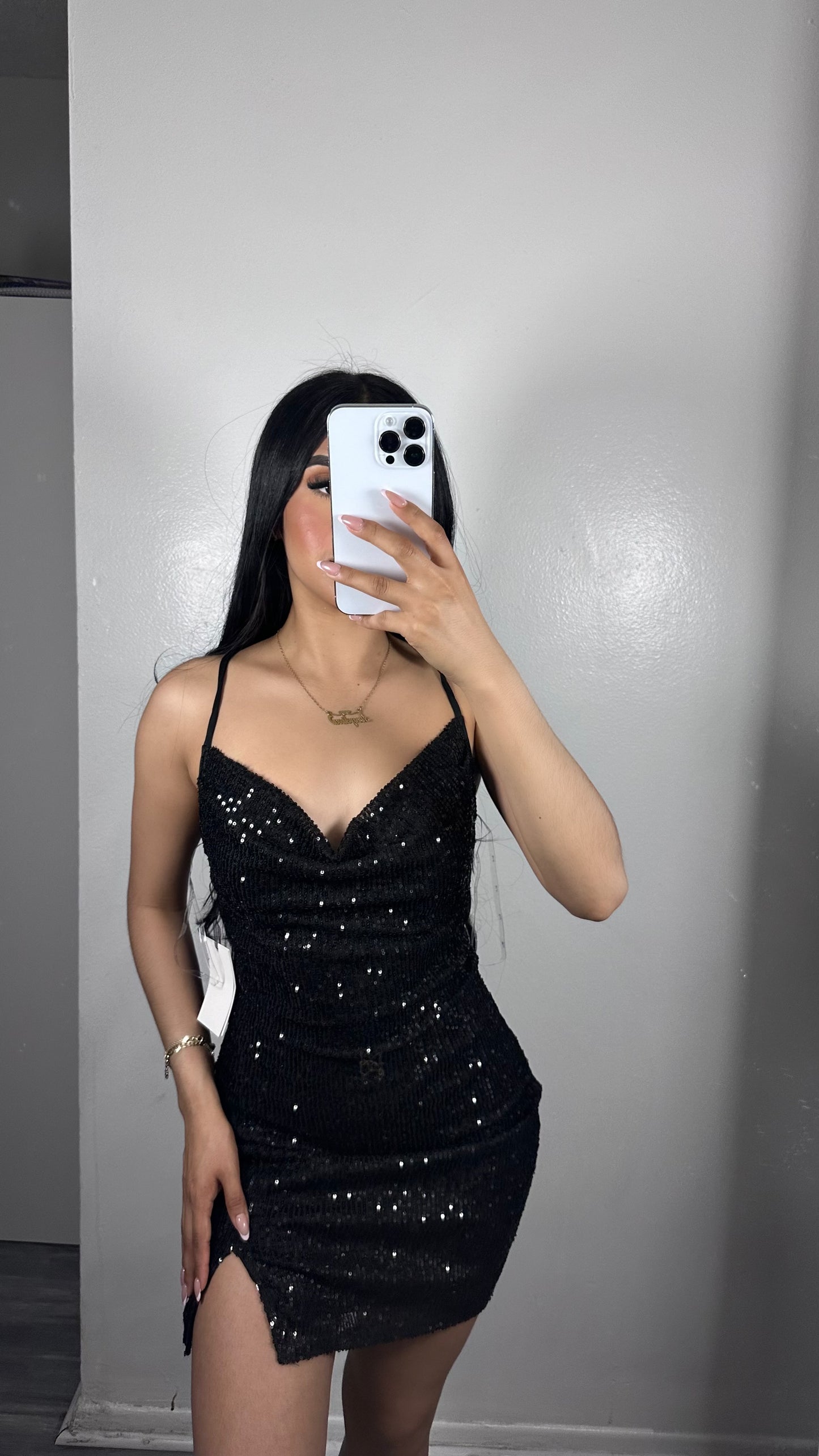 Black sequins dress