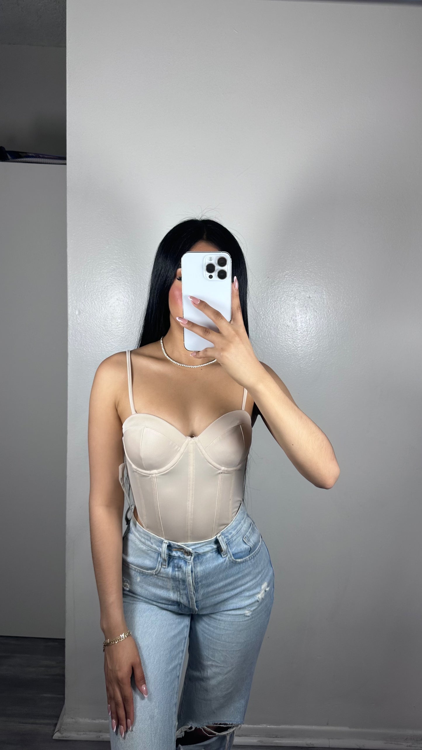 Nude corset top