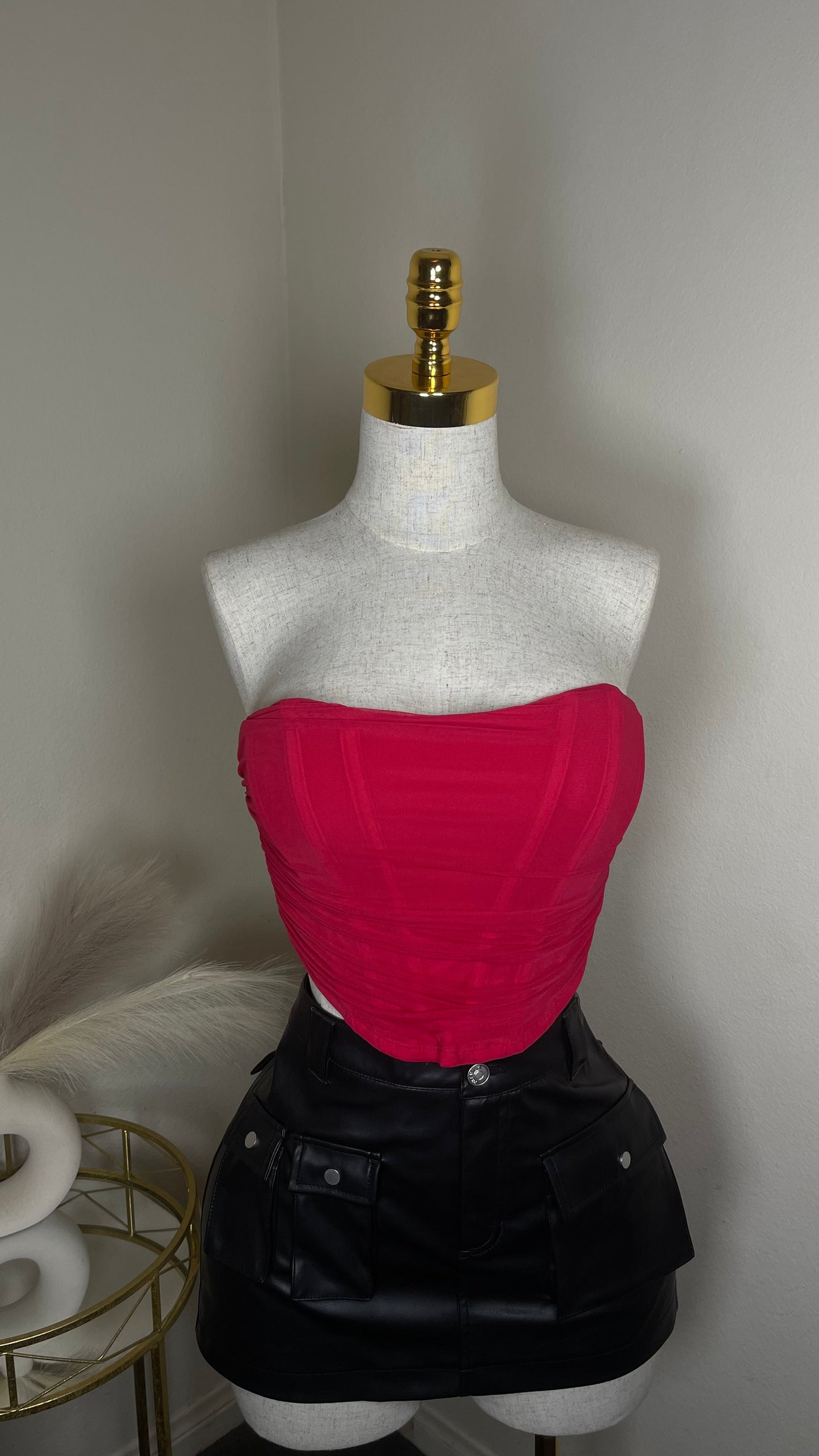 Red corset top