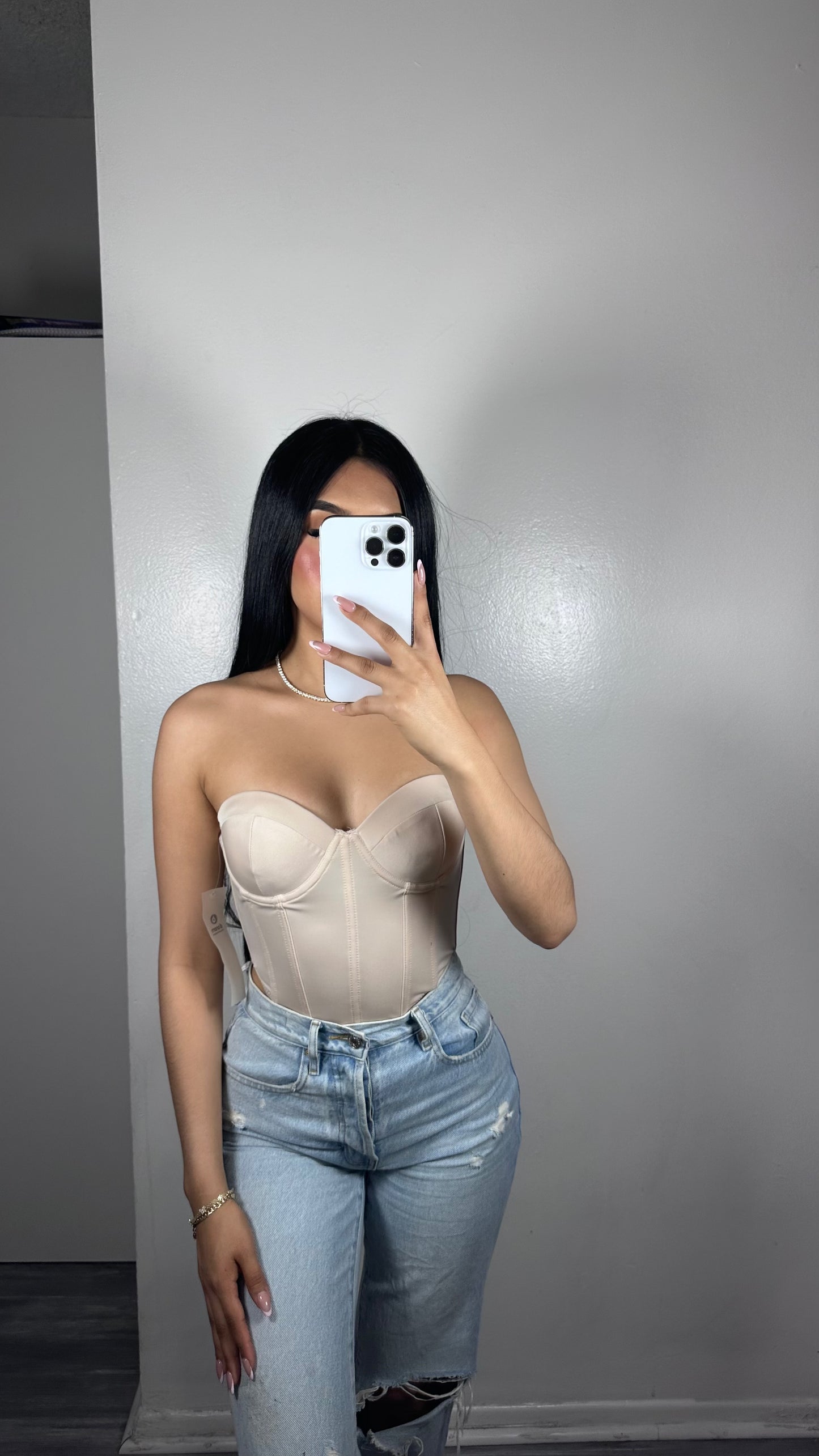 Nude corset top